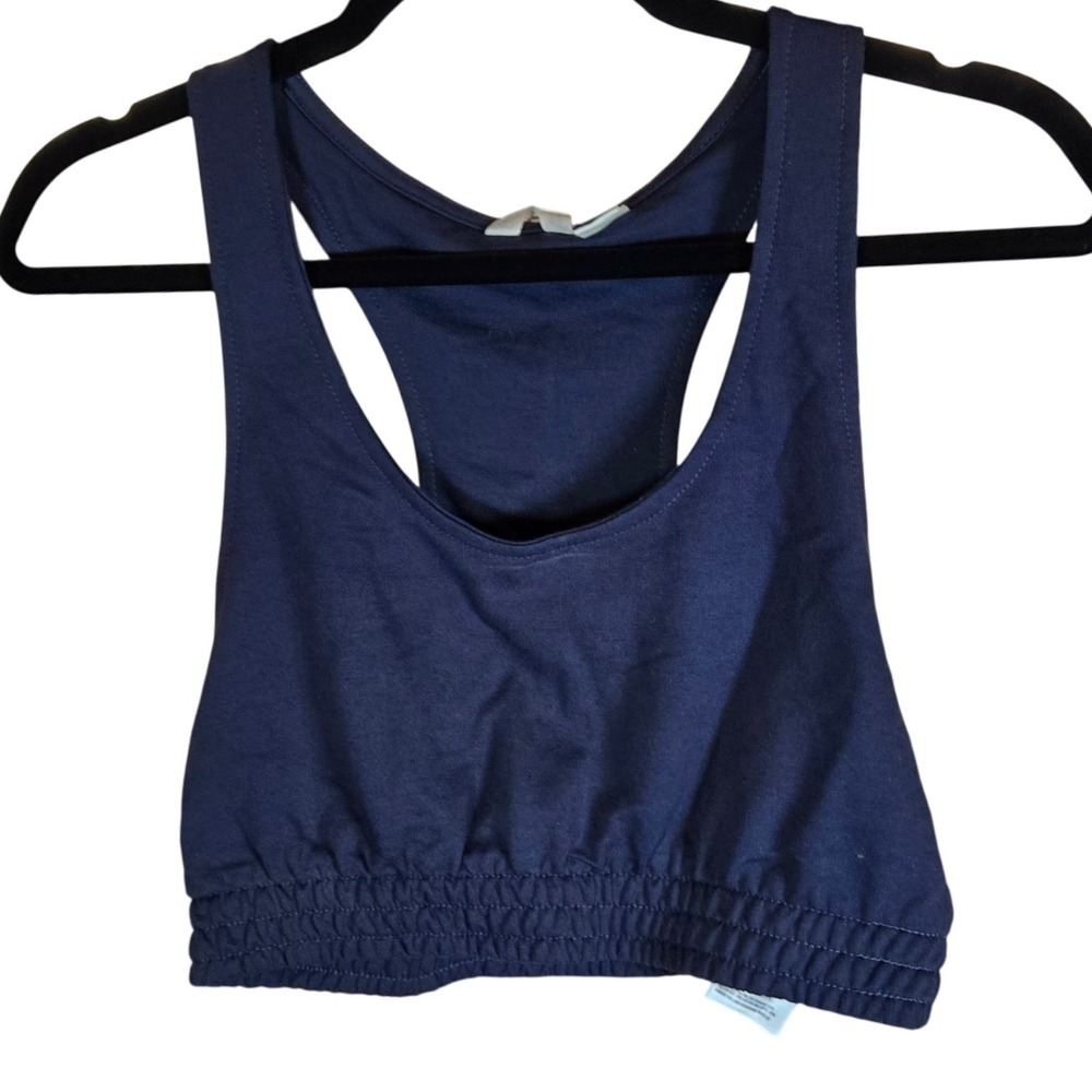 Roxy‎ Womens Navy Blue Racerback Cropped Athletic Tank Top Size S